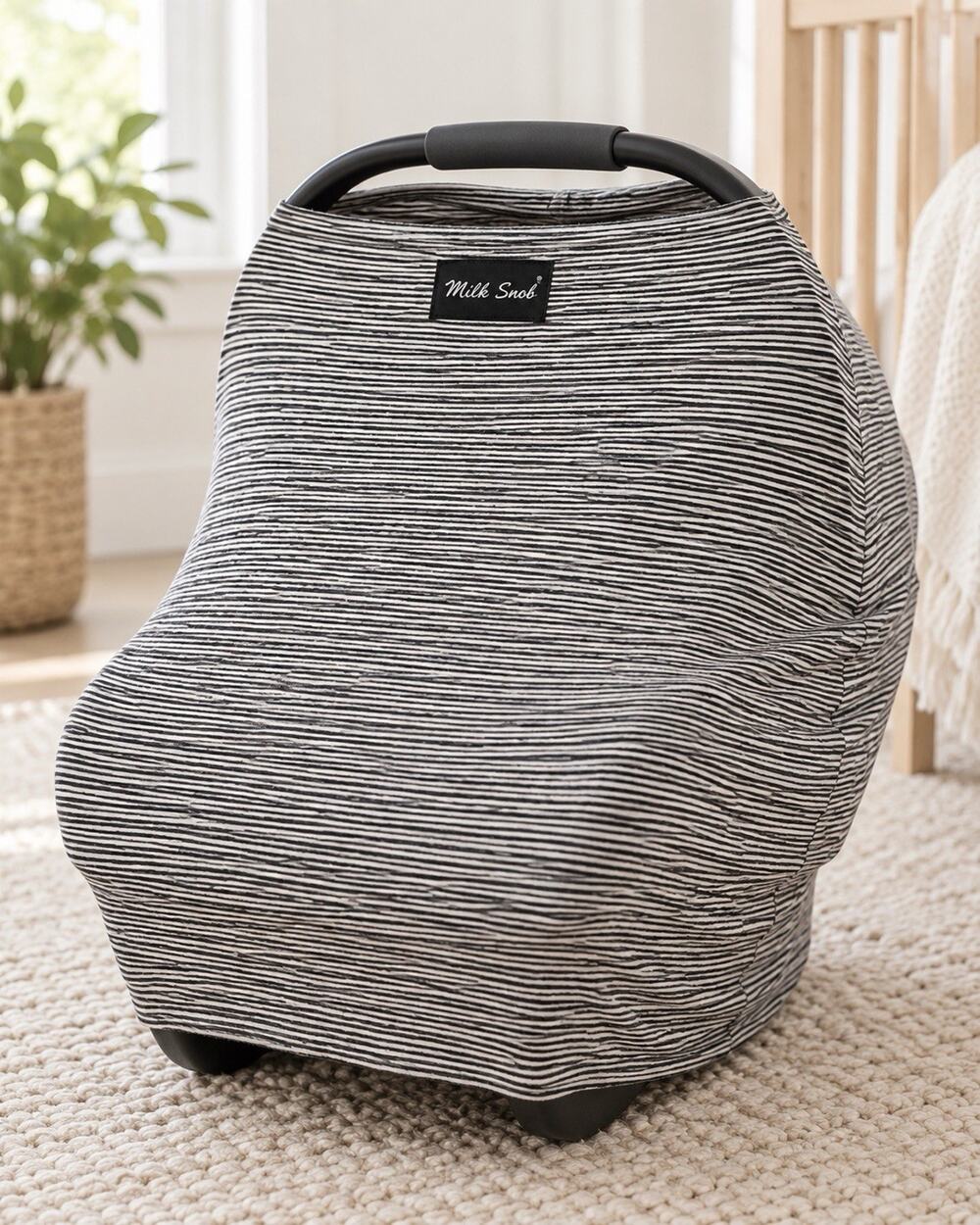 Milk Snob 5-in-1 Multi Use Baby Cover Black White Stripe